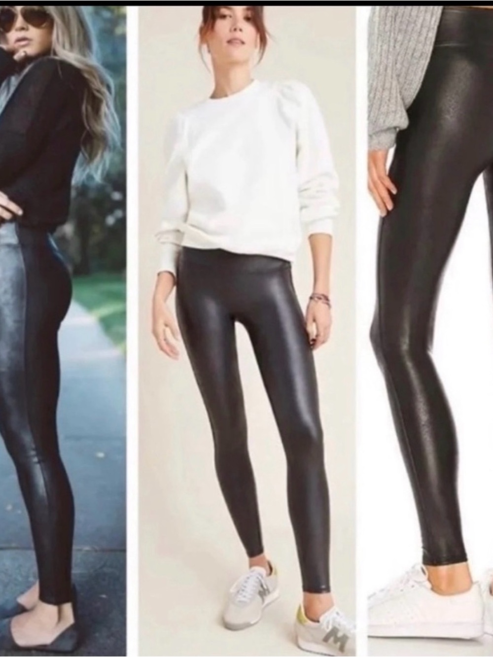 SPANX Black Leggings with Red Size Tag